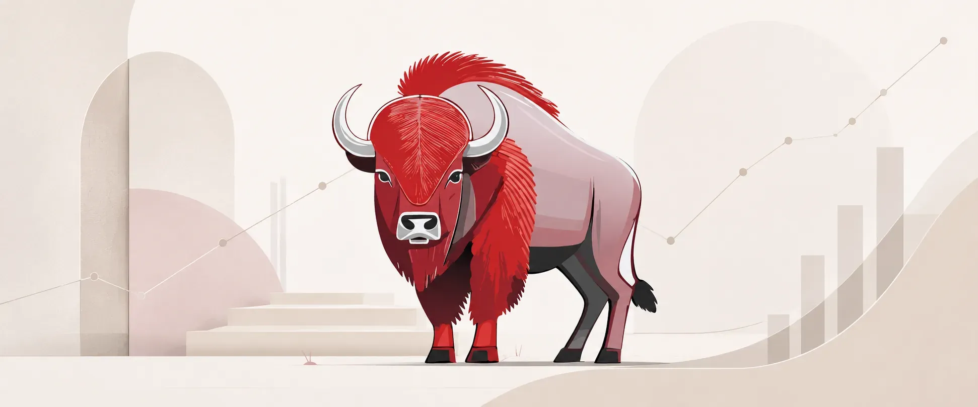 Ilustracja czerwonego żubra – wizytówka projektu dla banku objętego NDA